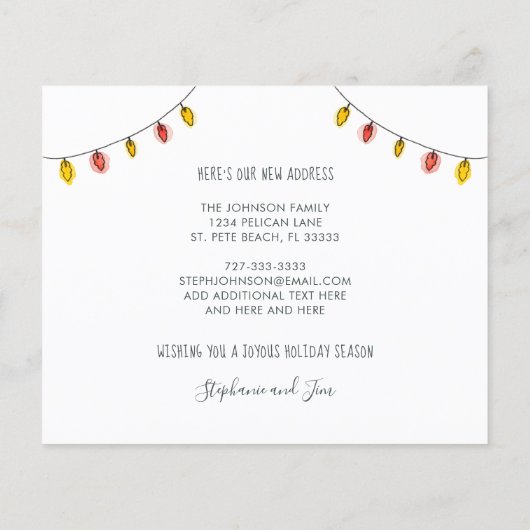 バジェットクリスマスライトパームツリームービングカード (裏面)