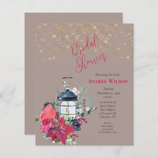 バジェットクリスマスランタンポインセティアエバーグリーン (正面/裏面)