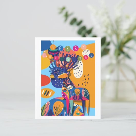 バジェットクリスマスリカラフルンデナパーソナライズされたー (スタンド正面)