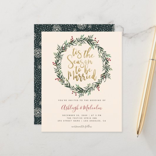 バジェットクリスマスリースこのシーズン結婚ズ (正面/裏面インサイチュ)