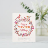 バジェットクリスマスリースのビジネスの休日の挨拶 (スタンド正面)