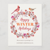 バジェットクリスマスリースのビジネスの休日の挨拶 (正面)