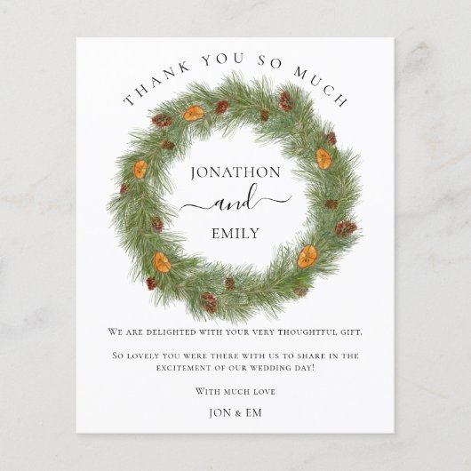 バジェットクリスマスリースシトラス結婚の感謝の気持ち (正面)