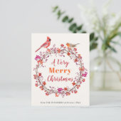 バジェットクリスマスリースラスティックシックホリデーカード (スタンド正面)