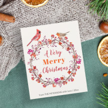 バジェットクリスマスリースラスティックシックホリデーカード