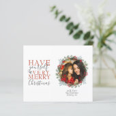 バジェットクリスマスリース葉ホリデーカード (スタンド正面)