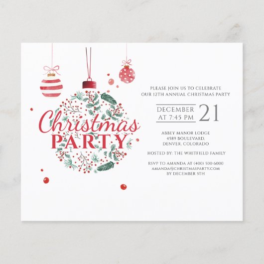 バジェットクリスマスレッドグリーンパーティー チラシ (正面)