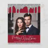 バジェットクリスマスレッドシルバーグリッタードリップス写真 (正面)