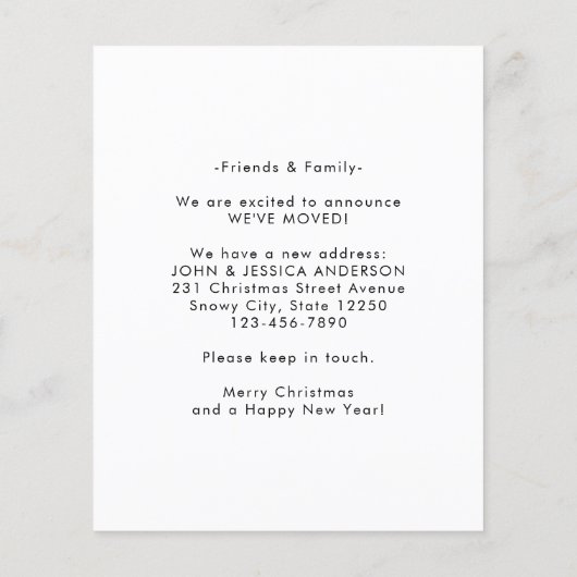 バジェットクリスマス暖炉ホリデームービングカード (裏面)