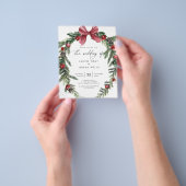 バジェットクリスマス結婚式招待状 チラシ (手)