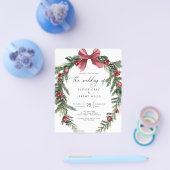 バジェットクリスマス結婚式招待状 チラシ (シングル)