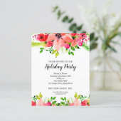 バジェットクリスマス花模様グリーナリーホリデー招待状 (スタンド正面)