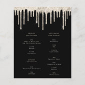 バジェットクリームグリッタードリップヘンウィークエンドブラック招待状 (裏面)