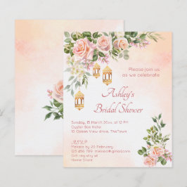 バジェットクリームバラモロッコランタンブライダルシャワー