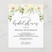 バジェットクリームフローラブライダルシャワー招待 (正面)