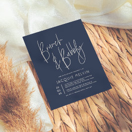 バジェットクリーム&ネイビーブルーブライダルブランチ&バブリー