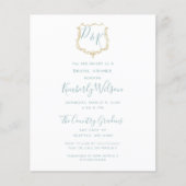 バジェットクレストダスティブルーブライダルシャワー招待 (正面)