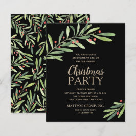 バジェットグエレガントリーネリークリスマスブラック招待状