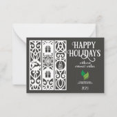 バジェットグモダンレイミニマル企業のホリデーカード ノートカード (正面)