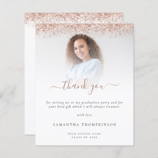 バジェットグラッドフォトバラ金ゴールドグリッターありがとう (正面/裏面)