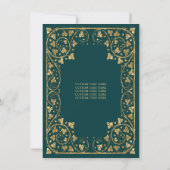 バジェットグラムエメラルドグリーン金ゴールドティアラキンセアニェラ ノートカード (裏面)