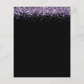 バジェットグラムパープルグリッターヘンナイトブラック招待状 (裏面)