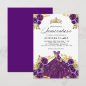 バジェットグラムパープルドレスフローラ15thキンセアニラ ノートカード (正面/裏面)