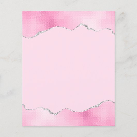 バジェットグラムピンクシルバーフォイルウェディング招待 (裏面)