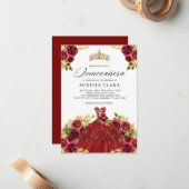 バジェットグラムレッドドレスフローラ15thキンセアニラ ノートカード (正面/裏面インサイチュ)