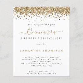 バジェットグラム金ゴールドグリッターキンセアニラ招待状
