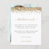 バジェットグラム金ゴールドグリッターフォトスウィート16 感謝してい (正面/裏面)