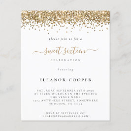 バジェットグラム金ゴールドグリッターSweet sixteen招待状