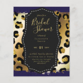 バジェットグラム金ゴールドネイビーブライダルシャワー招待状動物 (正面)