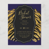 バジェットグラム金ゴールドネイビーブライダルシャワー招待状動物 (正面)