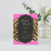 バジェットグラム金ゴールドピンクブライダルシャワー招待状動物 (スタンド正面)