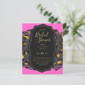 バジェットグラム金ゴールドピンクブライダルシャワー招待状動物 (スタンド正面)