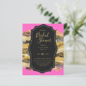 バジェットグラム金ゴールドピンクブライダルシャワー招待状動物 (スタンド正面)