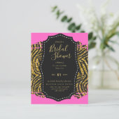 バジェットグラム金ゴールドピンクブライダルシャワー招待状動物 (スタンド正面)