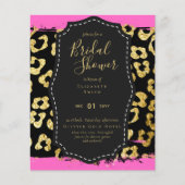 バジェットグラム金ゴールドピンクブライダルシャワー招待状動物 (正面)