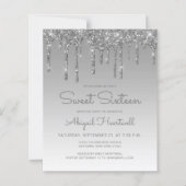 バジェットグリッタードリップシルバースウィート16招待状 (正面)