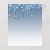 バジェットグリッタードリップブルー70th誕生日招待状 (裏面)