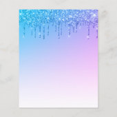 バジェットグリッタードリップレインボーベビーシャワー招待状 (裏面)