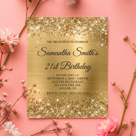 バジェットグリティリー金ゴールドモノグラム21st誕生日招待状