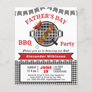 バジェットグリルアンドチルファーザーズデイBBQ招待状