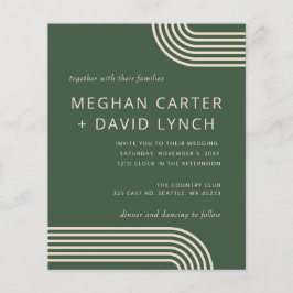 バジェットグリーンアーチ結婚式招待状