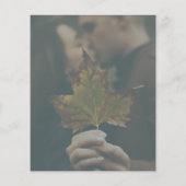 バジェットグリーンウォーターカラーイチョウ結婚式招待状 (裏面)