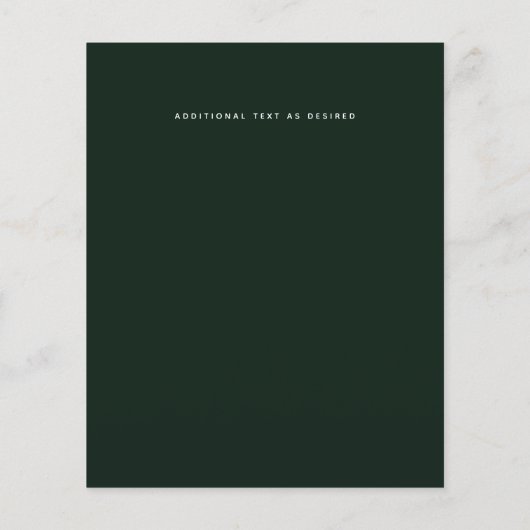 バジェットグリーンエメラルド蛾の結婚式の誘い (裏面)