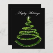 バジェットグリーンクリスマスツリービジネスホリデーカード (正面/裏面)