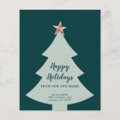 バジェットグリーンクリスマスツリーホリデームービングカード (正面)