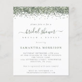 バジェットグリーングリッターブライダルシャワー招待 (正面)